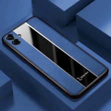 Zebana Samsung Galaxy A04 Kılıf Zebana Premium Deri Kılıf Mavi