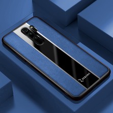 Zebana Xiaomi Redmi Note 8 Pro Kılıf Zebana Premium Deri Kılıf Mavi