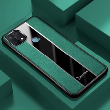 Oppo A15 Kılıf Zebana Premium Deri Kılıf Yeşil