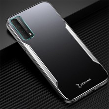 Zebana Huawei P Smart 2021 Kılıf Zebana Metal Mitras Kılıf (Silikon Kenar) Gri