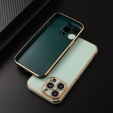 Zebana Apple iPhone 12 Pro Max Kılıf Golden Silikon Kılıf Siyah