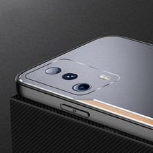 Zebana Xiaomi Mi 13 Lite Kılıf Zebana Metal Mitras Kılıf (Silikon Kenar) Gold