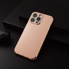 Zebana Apple iPhone 12 Pro Max Kılıf Golden Silikon Kılıf Rose Gold