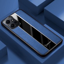 Zebana Xiaomi Redmi Note 12 Kılıf Zebana Premium Deri Kılıf Mavi