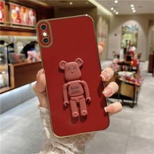 Mimo Apple iPhone Xs Kılıf Standlı Robotix Silikon Kılıf Yeşil