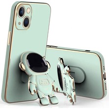 Mimo Apple iPhone 14 Kılıf Standlı Golden Silikon Kılıf Rose Gold