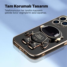 Mimo Apple iPhone 14 Kılıf Standlı Golden Silikon Kılıf Rose Gold