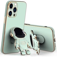 Mimo Apple iPhone 13 Pro Max Kılıf Standlı Golden Silikon Kılıf Siyah