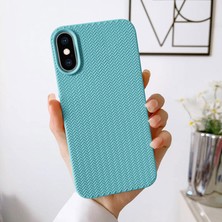 Zebana Apple iPhone x Uyumlu Kılıf Zebana Woven Silikon Kılıf Turkuaz