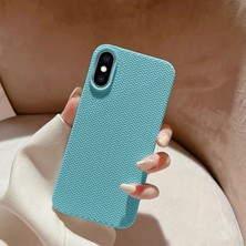 Zebana Apple iPhone x Uyumlu Kılıf Zebana Woven Silikon Kılıf Turkuaz