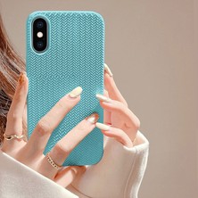 Zebana Apple iPhone x Uyumlu Kılıf Zebana Woven Silikon Kılıf Turkuaz