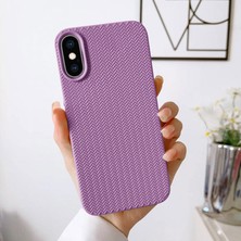 Zebana Apple iPhone x Uyumlu Kılıf Zebana Woven Silikon Kılıf Lila