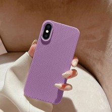 Zebana Apple iPhone x Uyumlu Kılıf Zebana Woven Silikon Kılıf Lila