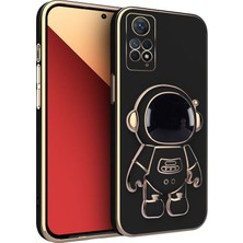 Zebana Xiaomi Redmi Note 11S Uyumlu Kılıf Standlı Astronot Silikon Kılıf Siyah