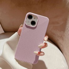 Zebana Apple iPhone 14 Uyumlu Kılıf Zebana Woven Silikon Kılıf Rose Gold