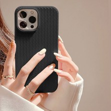 Zebana Apple iPhone 14 Pro Uyumlu Kılıf Zebana Woven Silikon Kılıf Siyah