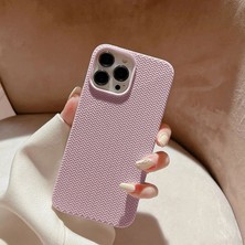 Zebana Apple iPhone 14 Pro Uyumlu Kılıf Zebana Woven Silikon Kılıf Rose Gold