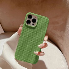 Zebana Apple iPhone 14 Pro Uyumlu Kılıf Zebana Woven Silikon Kılıf Açık Yeşil