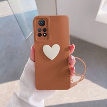 Zebana Xiaomi Redmi Note 11 Pro Kılıf Zebana Kalpli Love Kılıf Kahverengi