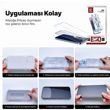 Zebana Apple iPhone 15 Pro Max Kolay Kurulumlu Cam Ekran Koruyucu Siyah