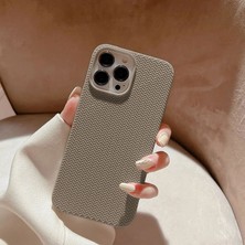 Zebana Apple iPhone 14 Pro Max Uyumlu Kılıf Zebana Woven Silikon Kılıf Açık Kahverengi