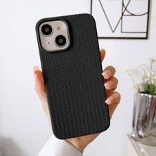 Zebana Apple iPhone 15 Plus Uyumlu Kılıf Zebana Woven Silikon Kılıf Siyah