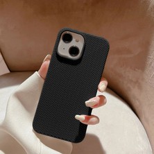 Zebana Apple iPhone 15 Plus Uyumlu Kılıf Zebana Woven Silikon Kılıf Siyah