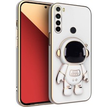 Zebana Xiaomi Redmi Note 8 Uyumlu Kılıf Standlı Astronot Silikon Kılıf Beyaz