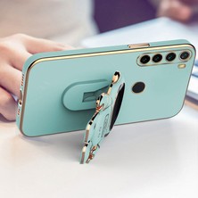 Zebana Xiaomi Redmi Note 8 Uyumlu Kılıf Standlı Astronot Silikon Kılıf Açık Mavi