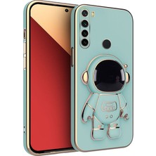 Zebana Xiaomi Redmi Note 8 Uyumlu Kılıf Standlı Astronot Silikon Kılıf Açık Mavi