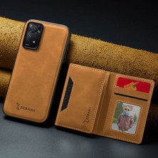 Zebana Xiaomi Redmi Note 11 Pro Uyumlu Kılıf Zebana 2in1 Elite Class Cüzdanlı Deri Kılıf Kahverengi