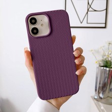 Zebana Apple iPhone 11 Uyumlu Kılıf Zebana Woven Silikon Kılıf Derin Mor