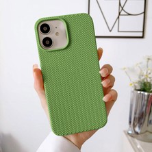 Zebana Apple iPhone 11 Uyumlu Kılıf Zebana Woven Silikon Kılıf Açık Yeşil