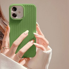 Zebana Apple iPhone 11 Uyumlu Kılıf Zebana Woven Silikon Kılıf Açık Yeşil