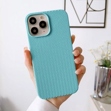 Zebana Apple iPhone 11 Pro Uyumlu Kılıf Zebana Woven Silikon Kılıf Turkuaz