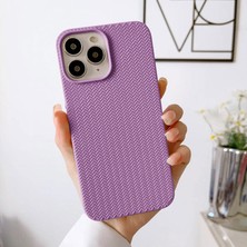 Zebana Apple iPhone 11 Pro Uyumlu Kılıf Zebana Woven Silikon Kılıf Lila