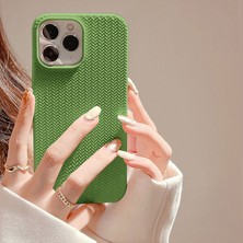 Zebana Apple iPhone 11 Pro Uyumlu Kılıf Zebana Woven Silikon Kılıf Açık Yeşil