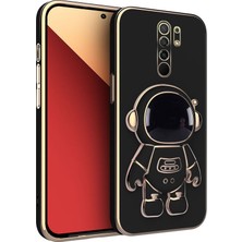 Zebana Xiaomi Redmi Note 8 Pro Uyumlu Kılıf Standlı Astronot Silikon Kılıf Siyah