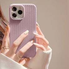 Zebana Apple iPhone 11 Pro Max Uyumlu Kılıf Zebana Woven Silikon Kılıf Rose Gold