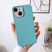 Zebana Apple iPhone 13 Uyumlu Kılıf Zebana Woven Silikon Kılıf Turkuaz