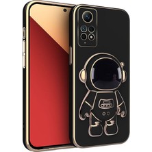 Zebana Xiaomi Redmi Note 12 Pro 4g Uyumlu Kılıf Standlı Astronot Silikon Kılıf Siyah