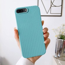 Zebana Apple iPhone 7 Plus Uyumlu Kılıf Zebana Woven Silikon Kılıf Turkuaz