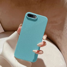 Zebana Apple iPhone 7 Plus Uyumlu Kılıf Zebana Woven Silikon Kılıf Turkuaz