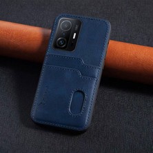 Zebana Xiaomi Mi 11T Kılıf Zebana Kartlıklı Lüx Deri Kılıf Lacivert