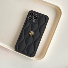 Zebana Apple iPhone 14 Pro Max Uyumlu Kılıf Zebana Camellia Deri Kılıf Siyah