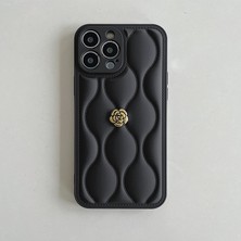Zebana Apple iPhone 14 Pro Max Uyumlu Kılıf Zebana Camellia Deri Kılıf Siyah