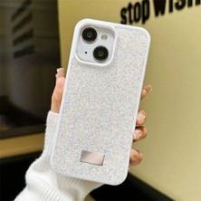 Zebana Apple iPhone 15 Uyumlu Kılıf Star Glitter Silikon Kılıf Beyaz