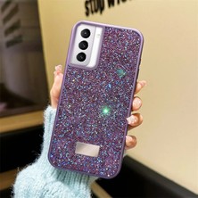 Zebana Samsung Galaxy S24 Uyumlu Kılıf Star Glitter Silikon Kılıf Derin Mor