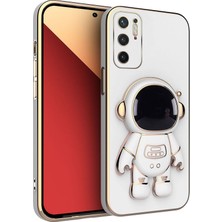 Zebana Xiaomi Redmi Note 10 5g Uyumlu Kılıf Standlı Astronot Silikon Kılıf Beyaz