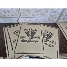 35X50 Custom Old Garage Baskılı Oto Paspas 100 Adet